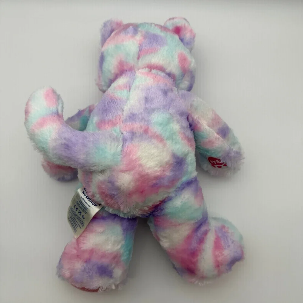 Build-A-Bear Pastel Swirl Kitty Cat Plush Pink Purple Stuffed Animal Tie Dye